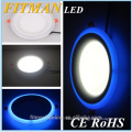 2015 new product 24w blue+white 3D double color recessed led panel down light